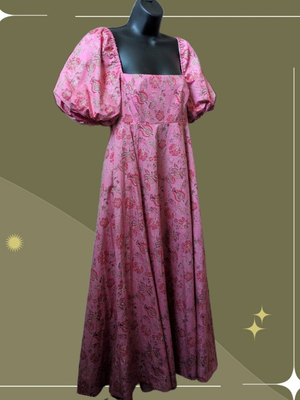 ✨Hill House Home The Matilda Dress in the Pink Pimlico Floral Ikat pattern est.